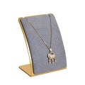 GemeShou Grey Necklace display stand, Velvet Jewelry necklace display holder for selling, small metal earring neck storage organizer, online jewelry photography props【Grey】 - color: grey