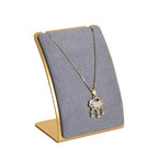 GemeShou Grey Necklace display stand, Velvet Jewelry necklace display holder for selling, small metal earring neck storage organizer, online jewelry photography props【Grey】 - color: grey