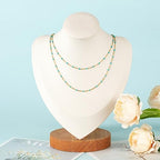 UMAOKANG 33ft/10m Turquoise Enamel Bead Chains for Jewelry Making Gold Plated Stainless Steel Jewelry Chain Roll - color: Gold-Turquoise Enamel