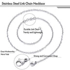 30 Pack 24 Inch Necklace Chain Stainless Steel Link Cable Chain Necklace with Lobster Clasps for DIY Jewelry Making - size: 24 Inches