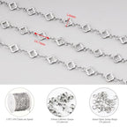 KYUNHOO 13 Feet Stainless Steel Jewelry Making Chains Silver Bulk Jewelry Hollow 4 Leaf Clover Chain for Making Crafts with Jump Rings Lobster Clasps - color: Leaf Clover Silver