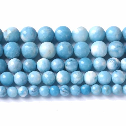 Larimar Beads 36pcs 10mm Natural Gemstone Round Loose Beads for Jewelry Making Energy Crystal Healing Power Gemstone DIY Bracelet Necklace (Blue Larimar Stone, 10mm) - color: Blue Larimar Stone, size: 10mm