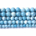 Larimar Beads 36pcs 10mm Natural Gemstone Round Loose Beads for Jewelry Making Energy Crystal Healing Power Gemstone DIY Bracelet Necklace (Blue Larimar Stone, 10mm) - color: Blue Larimar Stone, size: 10mm