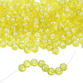 LAIDANLA 1500PCS Acrylic Letter Beads Alphabet White Letters Yellow Transparent Round Bead 7×4mm for Jewelry Bracelets Necklaces Key Chains Making - color: S-White Letter Yellow Transparent Beads