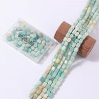 Natural Large Amazonite Cube Stone Beads 8x11mm 38cm/str Loose Semi Gemstone Stone Square Beads for Making Bracelets Necklace - color: Amazonite