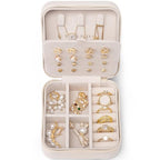 VLANDO Mothers Day Mom Gifts - Travel Jewelry Case, Small Travel Jewelry Organizer Box for Girls Women - White - color: White