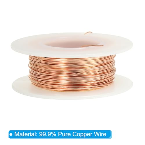 PATIKIL 98.42 Feet Solid Bare Copper Wire,24 Gauge 99.9% Pure Copper Wire 0.5mm Soft Beading Wire Metal Plant Stem Ties for Jewelry Craft (30m) - size: 0.5mm x 98.42ft