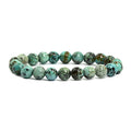 Justinstones 8mm Round Beads Stretch Bracelet 7 Inch Unisex - color: African Turquoise