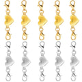 925 Silver Heart-Shaped Magnetic Necklace Clasps and Closures, Magnetic Clasp Converter for Jewelry Making Supplies,Chain Extender Connector for Necklace Bracelet (5gold + 5silver) - color: 5gold + 5silver