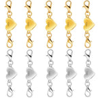 925 Silver Heart-Shaped Magnetic Necklace Clasps and Closures, Magnetic Clasp Converter for Jewelry Making Supplies,Chain Extender Connector for Necklace Bracelet (5gold + 5silver) - color: 5gold + 5silver