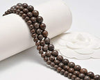 AD Beads Natural Gemstone Smooth Round Loose Beads 15“ 6mm 8mm 10mm (8mm, Coffee Jasper) - color: Coffee Jasper, size: 8mm