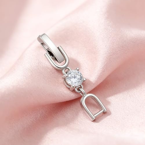 4 Pcs Rhinestone Bracelet Extender, Crystal Silver Necklace Watch Extender Clasp for Women, Foldover Extension Jewelry Clasps Clip for Jewelry Making, Necklace, Bracelet
