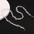 Natural Stone Beads 6-8mm Clear Quartz Oval Irregular Freeform Tumbled Loose Gemstone Beads for Jewelry Making 15 Inch Strand 50-55 Pcs - color: Clear Quartz-1 strand15”-approx. 55 beads