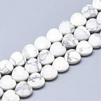 Fashewelry 18pcs Faceted Heart Natural Howlite Stone Beads Tumbled Chakra Gemstone Beads Crystal Healing Drilled Loose Beads for Earring Bracelet Necklace Jewelry Making, 10x10mm - color: Howlite, 10x10mm