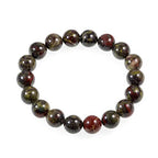 AD Beads Natural Gemstone Round Beads Stretch Bracelet Healing Reiki 10mm (Bloodstone) - color: Bloodstone