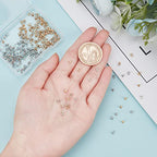 PH PandaHall Pendant Bail Cap, 200pcs 2 Colors Brass Bead Cap Pendant Bails Ball Pendant End Cap Clasp Dangle Charm Round Bails with Loop Findings for Earring Necklace Jewelry DIY Craft, Golden/Silver