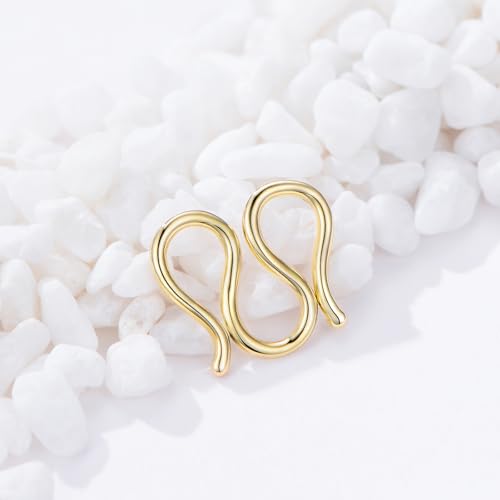 14K Gold Jewelry Clasp Necklace Extender Clasp Bracelet Extension Connector for DIY Necklace Bracelet Anklet Jewelry Making (Style 8) - size: Style 8-Yellow