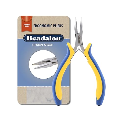 Beadalon Ergo Chain Nose Pliers – Needle Nose Pliers for Jewelry Making, 5.25 in - style: Chain Nose Pliers