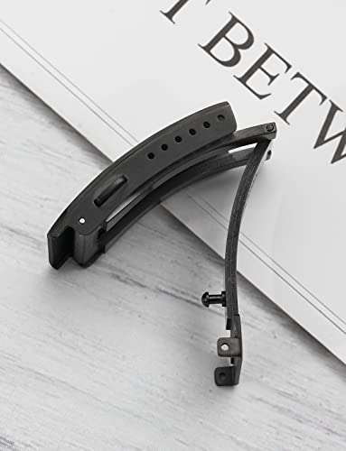watchdives Watch Buckle 18mm/20mm/22mm Fold Safety Milled Clasp Replacement Stainless Steel Watchband Clasp (Black, 18mm) - color: Black, size: 18mm