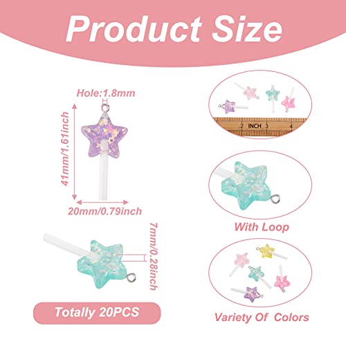 Cheriswelry Cup Cake Resin Pendants Lovely Food Sweet Dessert Dangle Charms Links Hanging Ornament with Metal Loop Fruit Pendants for Key Chains Bracelet Necklace Jewelry Making - color: Mixed Color-Lillipop