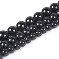 Natural A Black Tourmaline 6mm Gemstone Round Loose Beads Strand for DIY Bracelet Necklace Jewelry Making Bead - color: A Black Tourmaline, size: 6mm