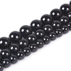 Natural A Black Tourmaline 6mm Gemstone Round Loose Beads Strand for DIY Bracelet Necklace Jewelry Making Bead - color: A Black Tourmaline, size: 6mm