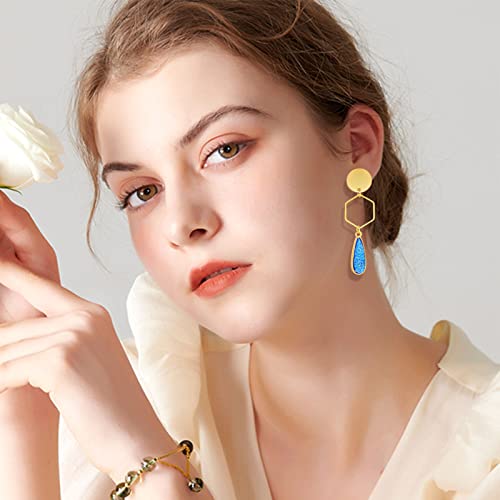 Oubaka 120pcs Beading Hoop Earrings,3 Shapes Earrings Findings Hoops Open Bezel Pendant Frame Hypoallergenic Square Hexagon Round Earring Findings for DIY Craft,Earring Necklace(Gold&Silver) - color: 120PCS;Square,Hexagon,Round;Gold,Silver
