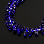 200pcs Czech 12mm Faceted Teardrop Briolette Crystal Glass Loose Beads Pendant Drop Spacer Bulk Cobalt Blue for DIY Jewelry Making CCT2-25 - color: Cobalt blue, size: 12x6mm - 200pcs