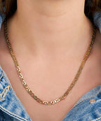 Barzel 18K Gold Plated Mariner Chain Necklace for Women, Flat Marina - Made in Brazil - color: 5MM Gold, size: 22 Inches