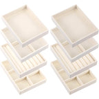 Kifmurase 8Pcs Mini Velvet Jewelry Drawer Organizer Trays, Stackable Jewelry Storage Inserts Set, Small Drawer Inserts Display Case for Earrings, Rings, Necklaces, Bracelets