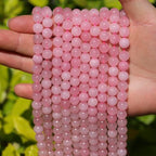 Natural Stone Beads Pink Jade 8mm Polished Round Smooth Gemstone Beads for Jewelry Making Supplies 15 Inch(45Beads) - color: Pink Jade 8mm-45pcs