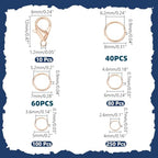 WADORN 530Pcs 5 Styles Rose Gold Jump Rings, 4/5/6/7/8mm Iron Open Jump Ring with 12x6mm 10Pcs Alloy Lobster Claw Clasps Jewelry Making Supplies Necklace Jewelry Finding Set for Bracelet Making Repair