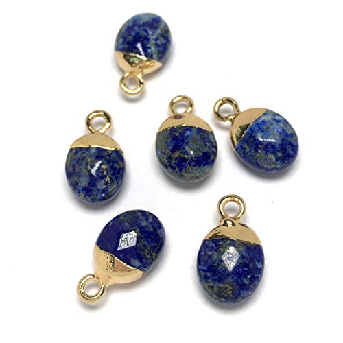 LE SKY 10 Pcs Natural Stone Pendants Mix Random Color Natural Semi Precious Stone Pendants Charms for Jewelry Making Jade Turquoise Agate Crystal Quartz Beads Bracelet Necklace Jewelry Findings