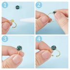 DICOSMETIC 20Pcs Adjustable Blank Ring Golden Pad Ring Base Half Round Cabochon Ring Brass Bezel Trays Rings Open Cuff Ring Finger Ring Settings Component for DIY Rings Making - color: Golden