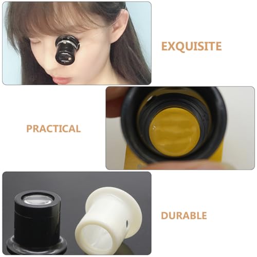 Toyvian 4pcs 10x Magnifying Loupe Magnifier Glass Set for Jewelry Repair and Watchmakers with Black Frame, Portable Eye Loupe Tool for Precision Crafting and Beading