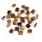 Xilitata Natural YellowTiger's Eye Stone Beads, Each Approximately 5x5x2mm Square 2-Hole Spacer Bead, are Used to Make Bracelets, Earrings, Necklaces, with Each String Measuring 15-16 Inches - color: YellowTiger's Eye