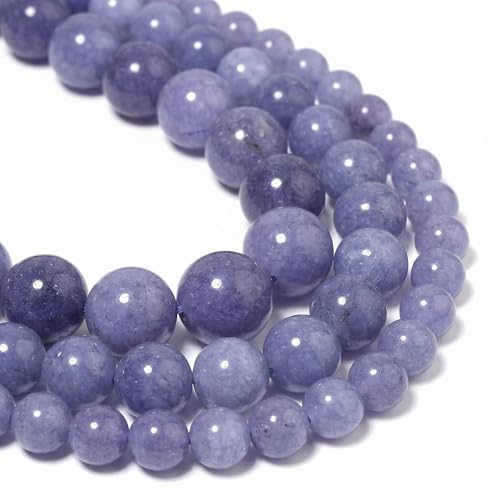 45pcs Blue Angelite Stone Beads，8mm Healing Power Natural Stone Round Loose Beads for Jewelry Making Earring Necklace DIY Crafts - color: Blue Angelite, size: 8mm 45beads
