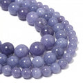Yochus 45pcs Blue Angelite Stone Beads，8mm Healing Power Natural Stone Round Loose Beads for Jewelry Making Earring Necklace DIY Crafts - color: Blue Angelite, size: 8mm 45beads