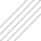 Elecrelive 925 Sterling Silver Cable Chain 3.28 Feet Unwelded Necklace Chains with Jewelry Cleaning Cloth Velvet Storage Bag for Men Women Jewelry Chain DIY Making - color: Silver-Cable Chain