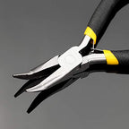 SPEEDWOX Bent Nose Pliers 5 Inches Mini Smooth Curved Jaws Pliers for Confined Areas with Leaf Springs Jewelry Making Crafts Beading Working Hobby Tools - size: Bent Nose Pliers