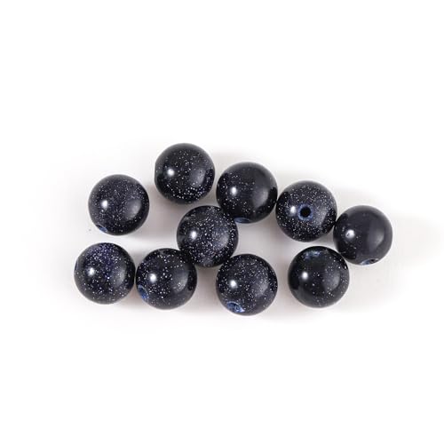 100Pcs Natural Stone 6mm BlueSand Stone Round Loose Gemstone Energy Healing Beads Hole Size 1mm DIY Smooth Beads for Bracelet Necklace Earrings Jewelry Making - color: BlueSand Stone, size: 6mm