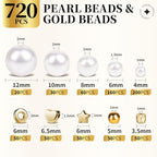 LEOBRO Pearl Beads for Bracelets, White Beads for Jewelry Making, Friendship Bracelet Kit, Crafts & DIY Jewelry Bracelet Making Kit - color: White