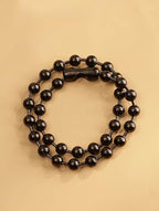 Sacina Y2k Aesthetic Emo Beaded Ball Chain Necklace, Gothic Punk Grunge Necklace, Christmas Jewelry Gift - color: Black, size: 20 in