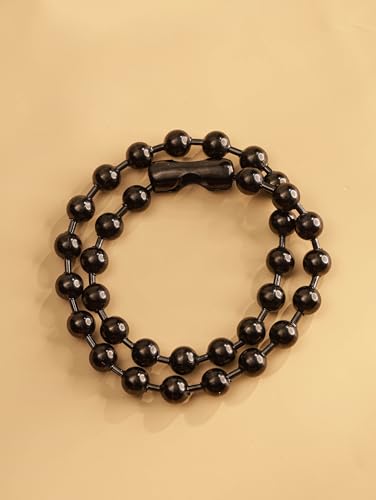 Sacina Y2k Aesthetic Emo Beaded Ball Chain Necklace, Gothic Punk Grunge Necklace, Christmas Jewelry Gift - color: Black, size: 20 in
