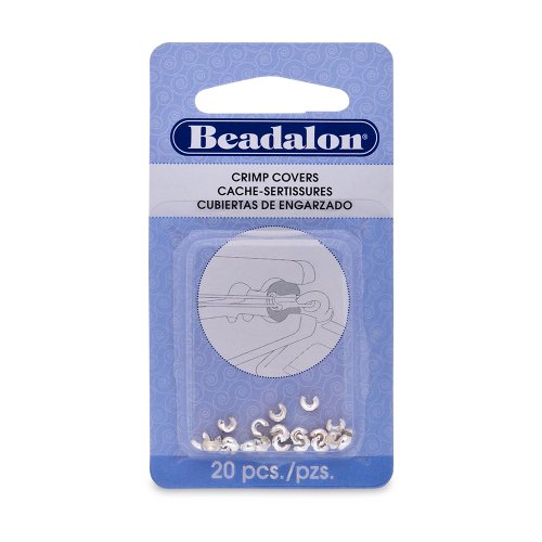 Beadalon Crimp Covers, 3 mm / .12 in, Silver Plated, 20 pc