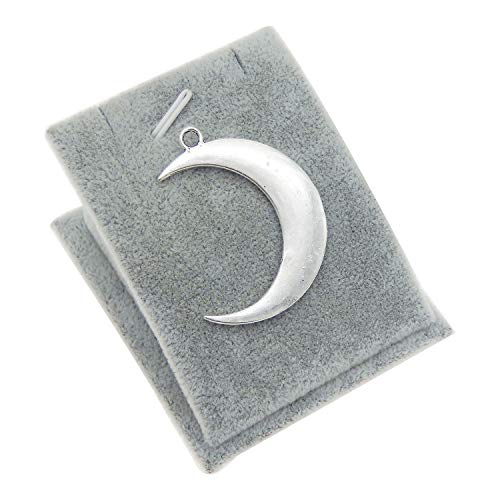 Julie Wang 16 Pieces Silver Color Moon Crescent Pendant Charms for Necklace Jewelry Making 44x31mm