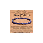 Natural Healing Gemstone Bracelet Handmade Yoga Stretch Elastic Bracelet Stress Relief Crystal Jewelry for Men and Women - color: Blue Sodalite (Wisdom), size: 4mm