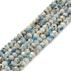 6mm Natural K2 Stone Faceted Rondelle Loose Beads Jewelry Making DIY Bead 16 Inch - color: K2 Stone