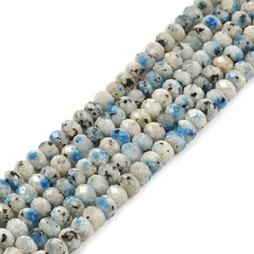 6mm Natural K2 Stone Faceted Rondelle Loose Beads Jewelry Making DIY Bead 16 Inch - color: K2 Stone
