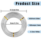 18 Gauge Aluminum Wire,165 Feet Silver Craft Wire for Jewelry Making/Floral Making/Sculpting, 1mm Bendable Metal Wire for Model Making/Picture Hanging/Handmade Beading etc - color: Silver